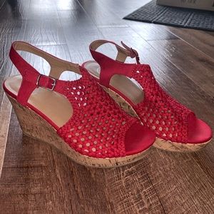 Red Wedged Heels
